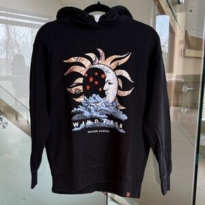 Scotch & Soda Black Hoodie with Sun and Moon Design